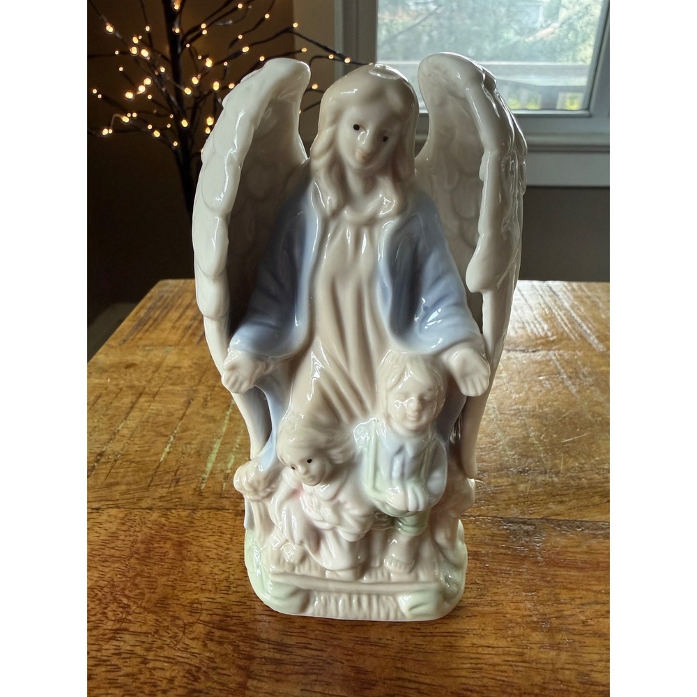 Guardian Angel Figurine Blue Excellent Vintage‎ Porcelain - Picture 6 of 6